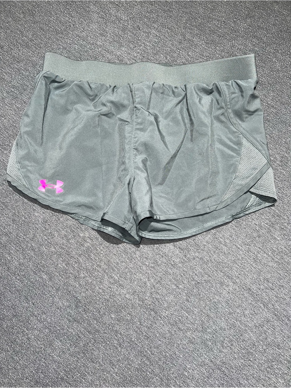 Under Armour grey Athletic Running Shorts with Pink Logo